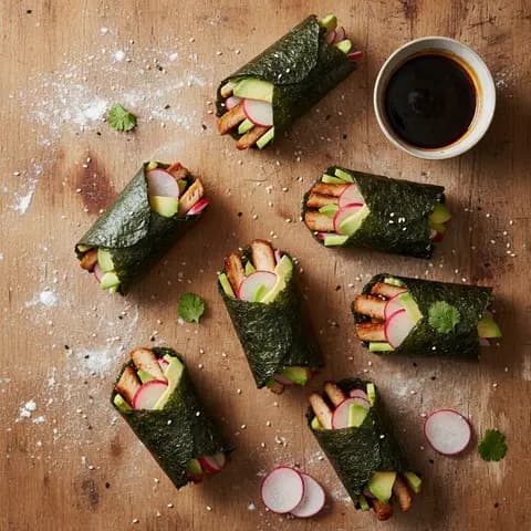 Wraps nori à la dinde teriyaki et avocat