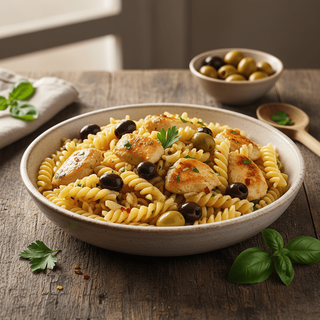Pasta with Chicken and Olives