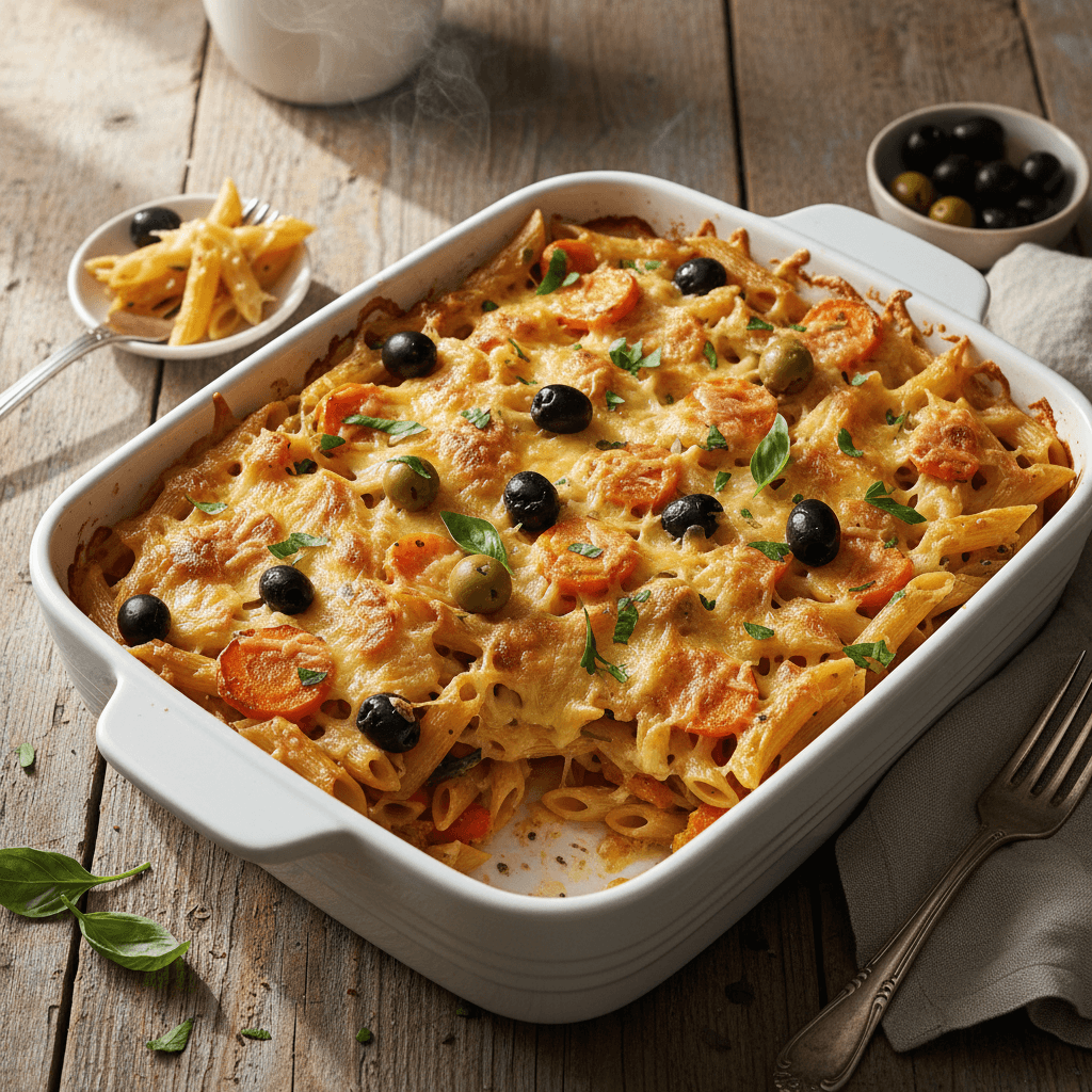 Penne with Olives and Carrots