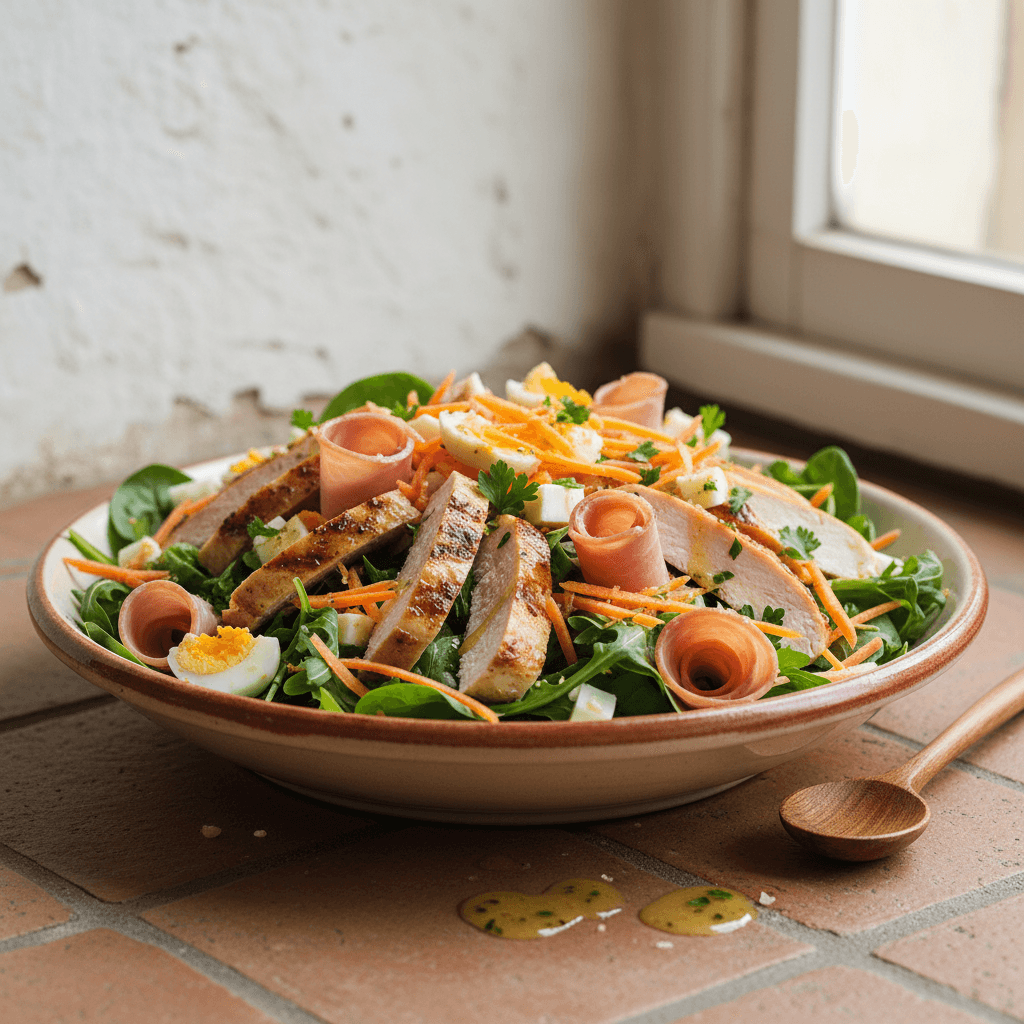 Salade Poulet, Carottes et Jambon