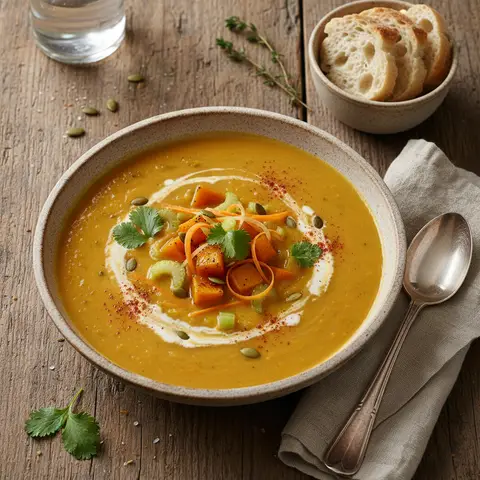 Soupe de Courges au Curry (Celeri et Carottes)