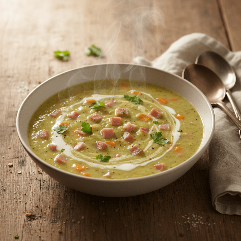 Broccoli, Carrot and Ham Soup