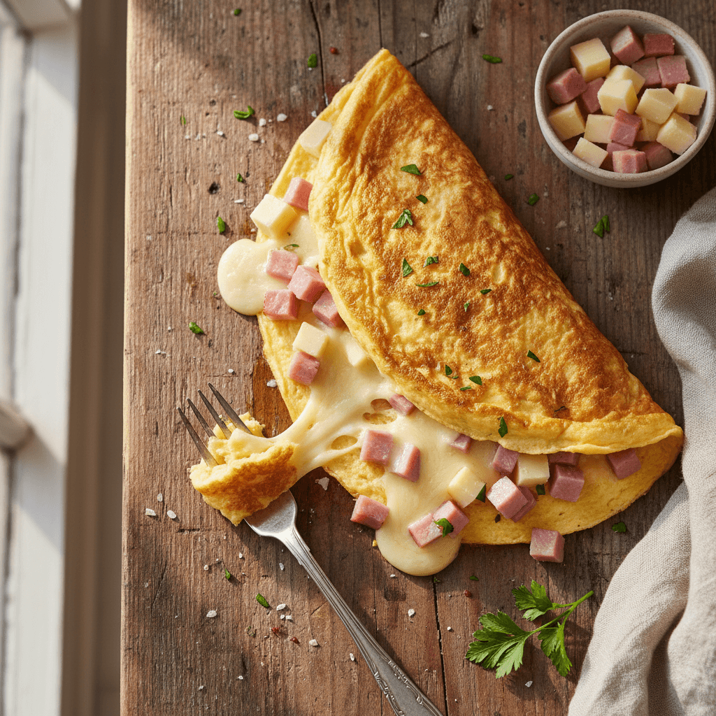 Gruyère and Ham Omelet