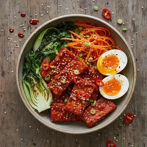 Bowl coréen au tempeh gochujang et chou pak choï