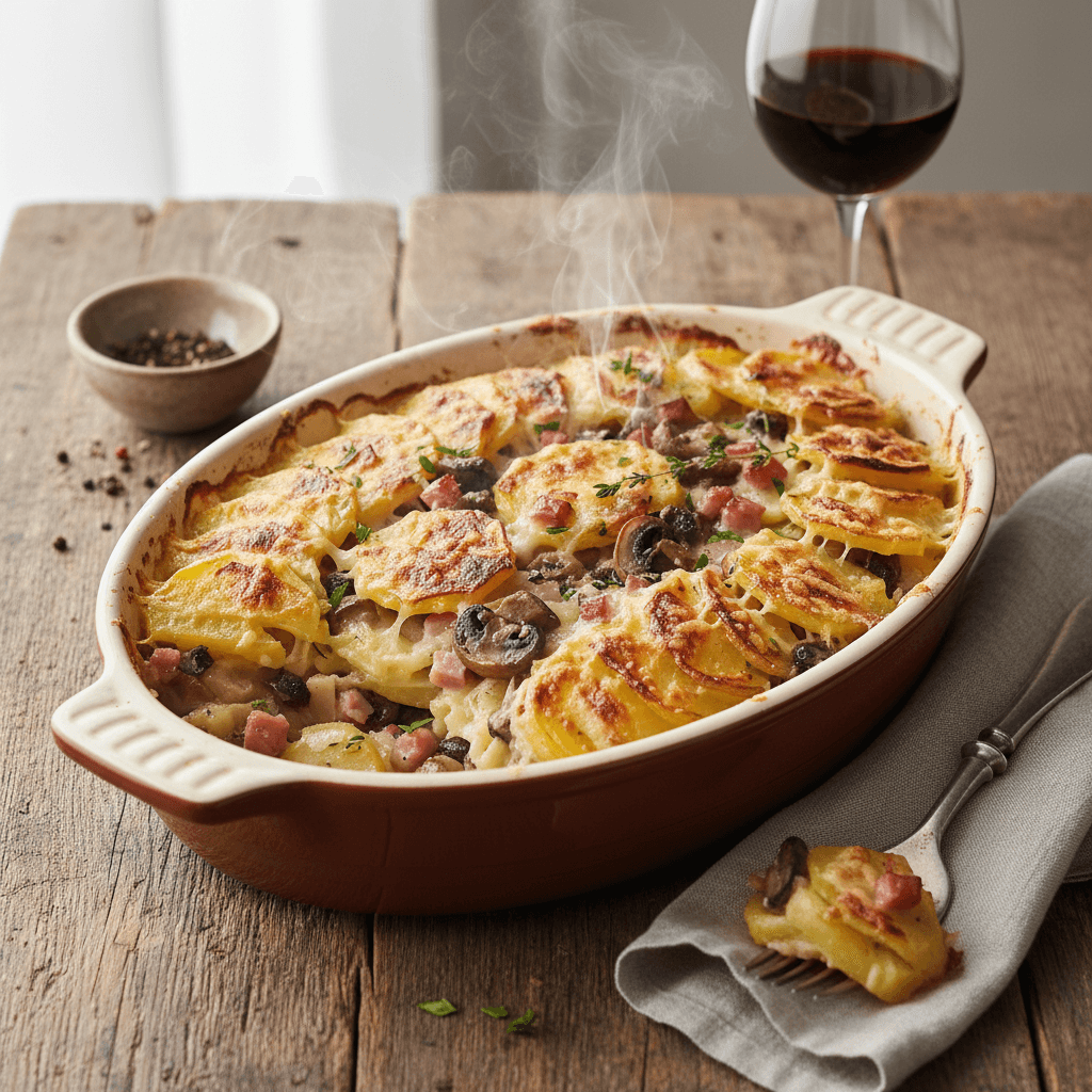 Kartoffel- und Pilzgratin