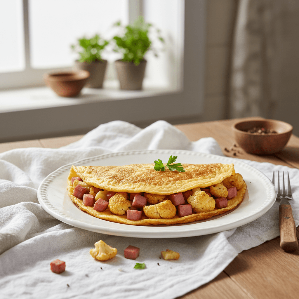 Omelette Jambon-Chou-Fleur