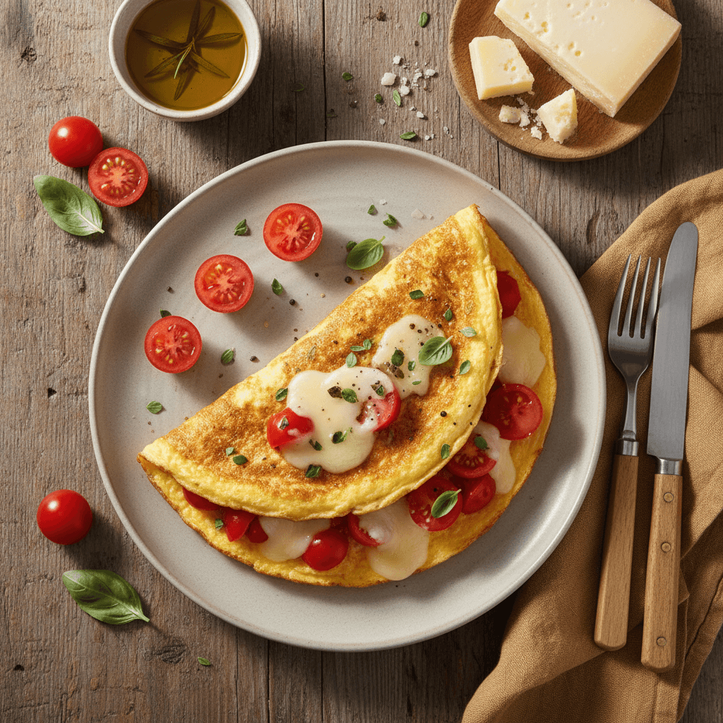 Omelette Italienne au Gruyère et Tomate