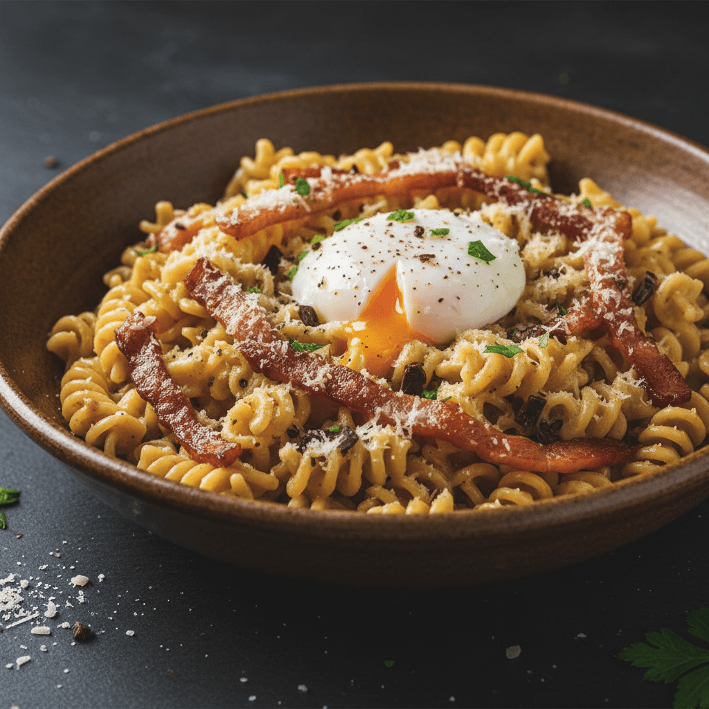 Pâtes à la Carbonara de Luxe avec Chocolat Noir