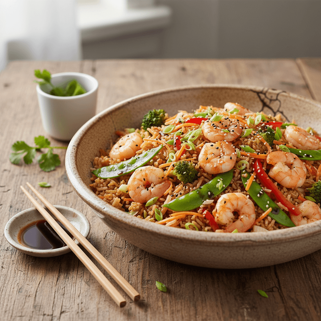 Stir-Fried Rice with Shrimp and Vegetables
