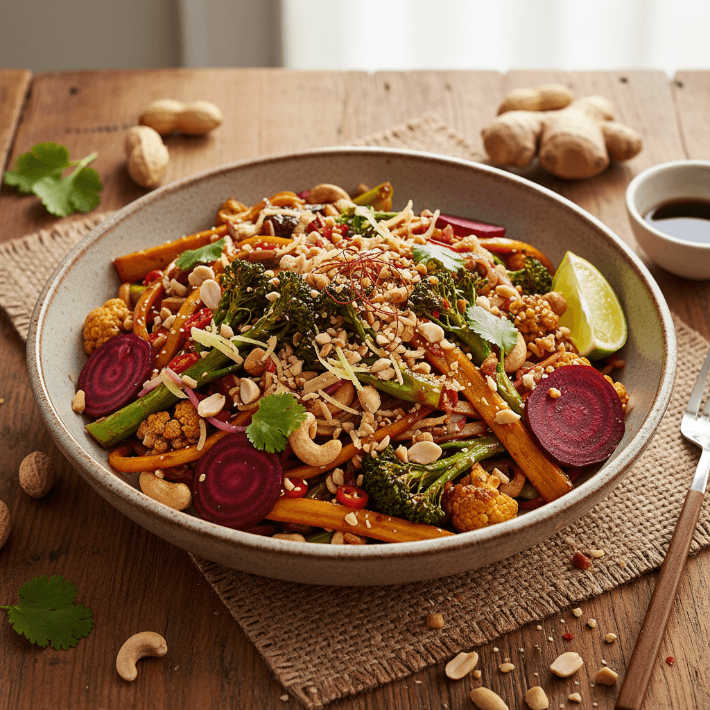 Creative Pad Thai with Pantry Vegetables and Peanuts