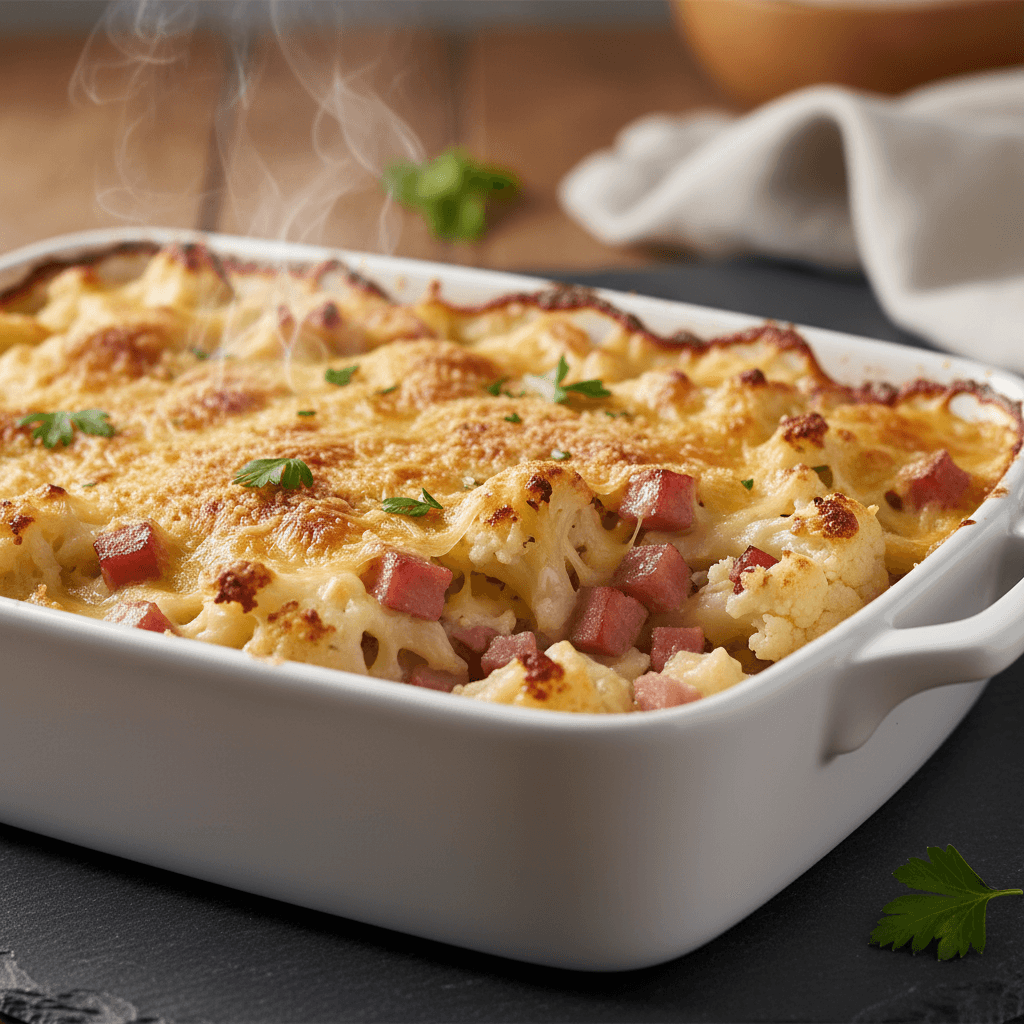 Gratin de chou-fleur et jambon