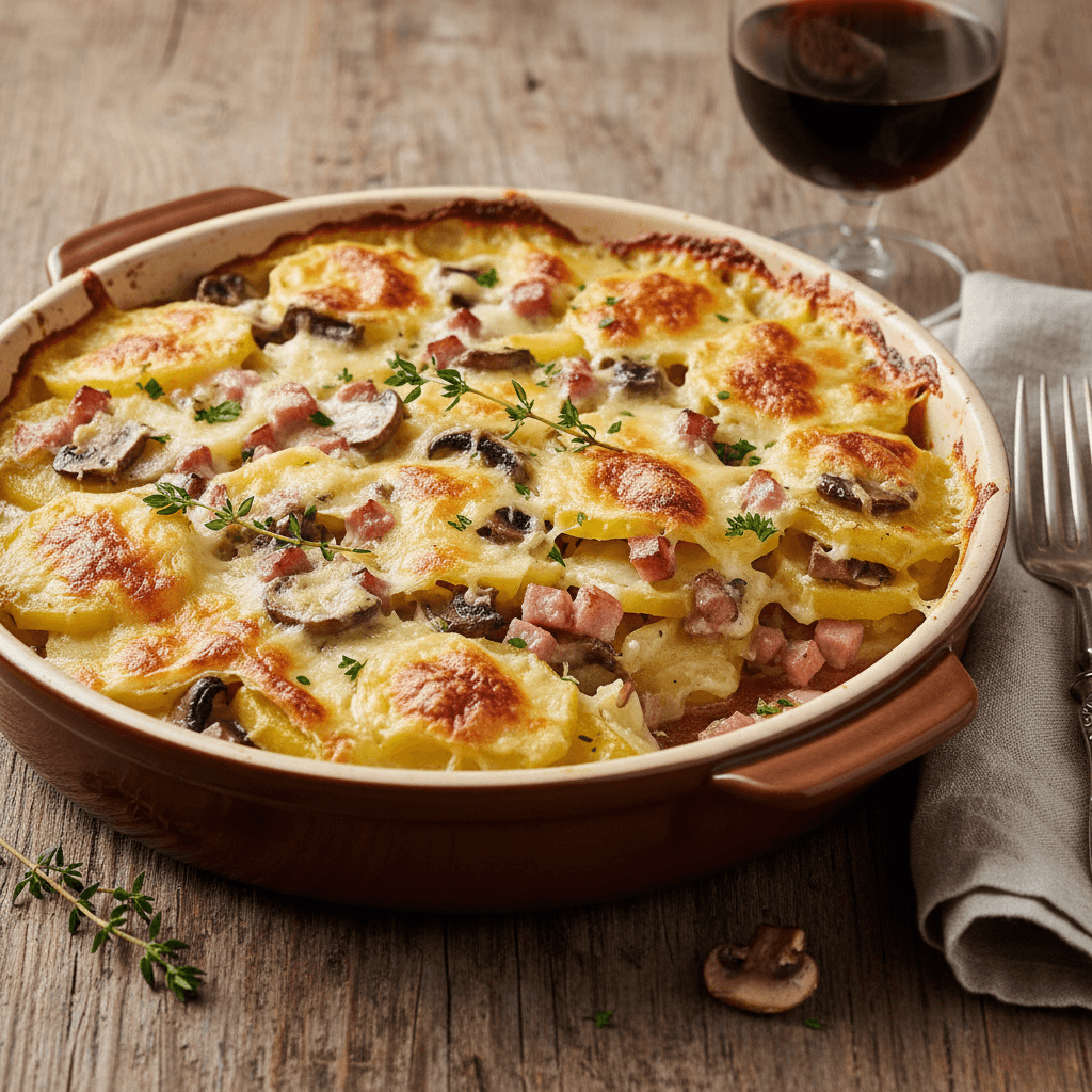 Kartoffel- und Schinkengratin