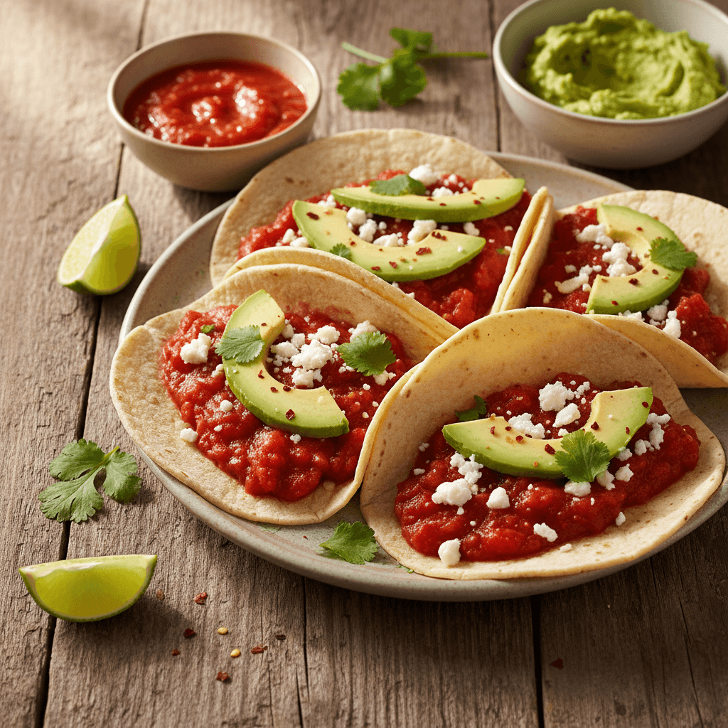 Vegetarian Tacos with Tomatoes and Avocado