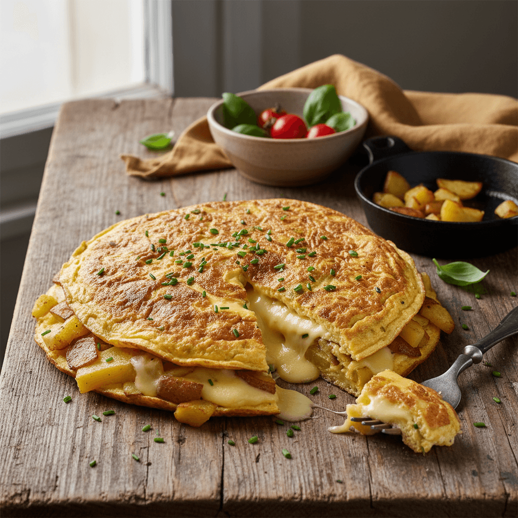 Kartoffel- und Käse-Omelett