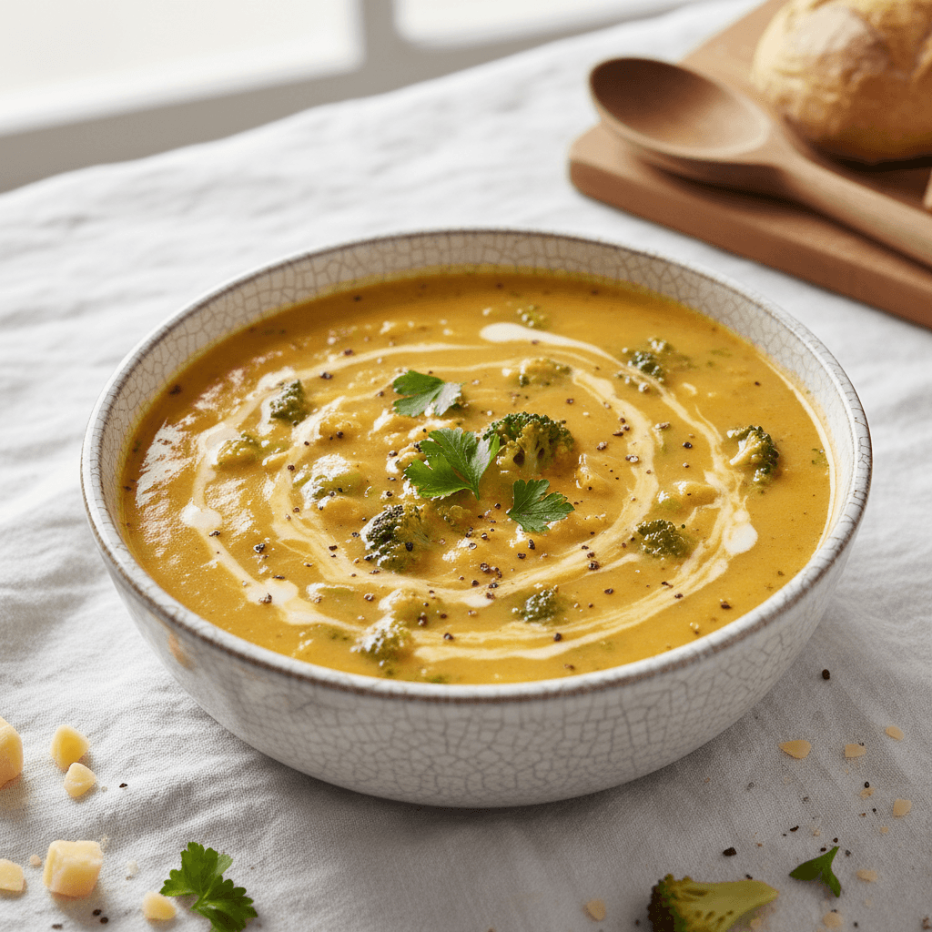 Soupe au cheddar et brocoli