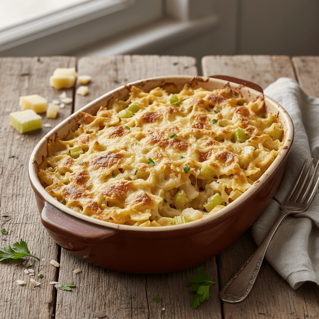 Gratin de Farfalles au Comté et Céleri