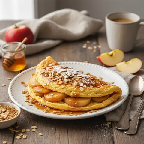 Omelette Moelleuse aux Pommes et Flocons d'Avoine