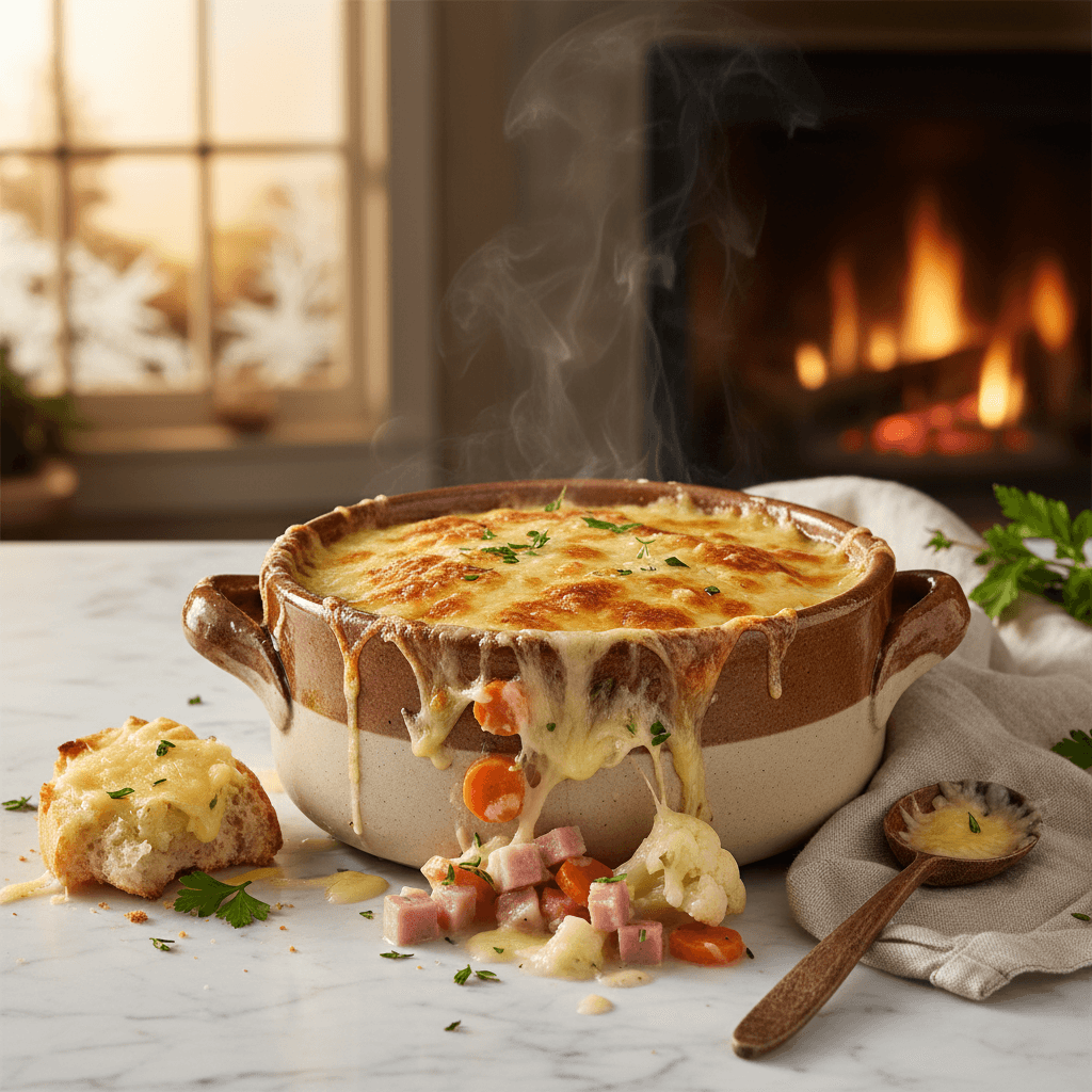 Soupe Gratinée Chou-Fleur Carotte Jambon