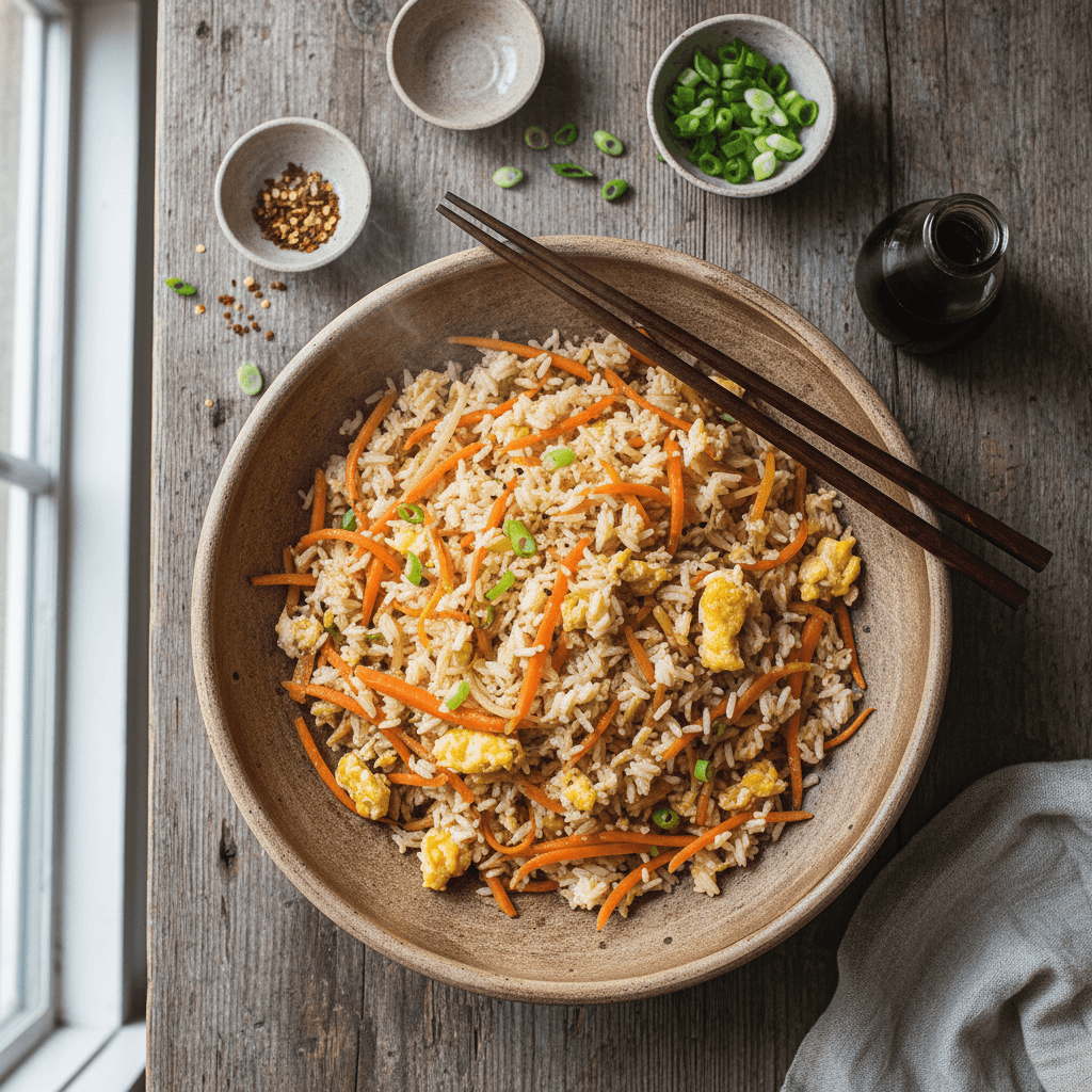 Fried Rice with Carrots and Eggs