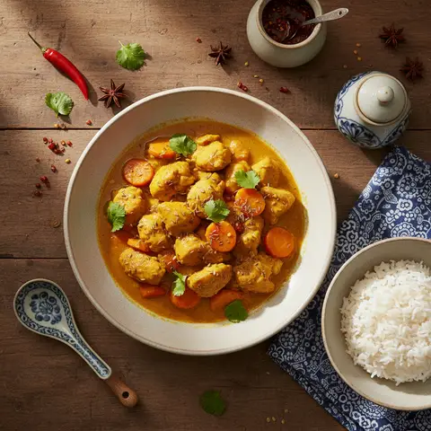 Poulet Curry avec Riz Blanc