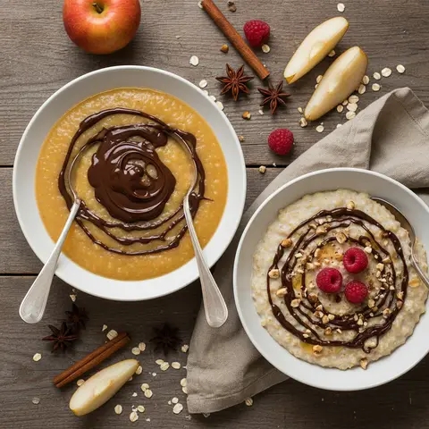 Compote de fruits maison et porridge gourmand