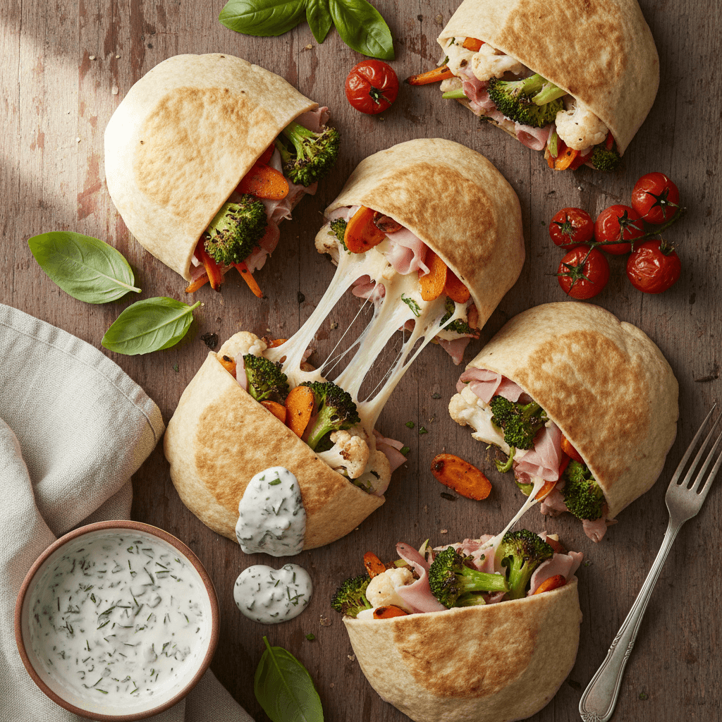 Wraps aux Légumes Grillés et Fromage Fondant