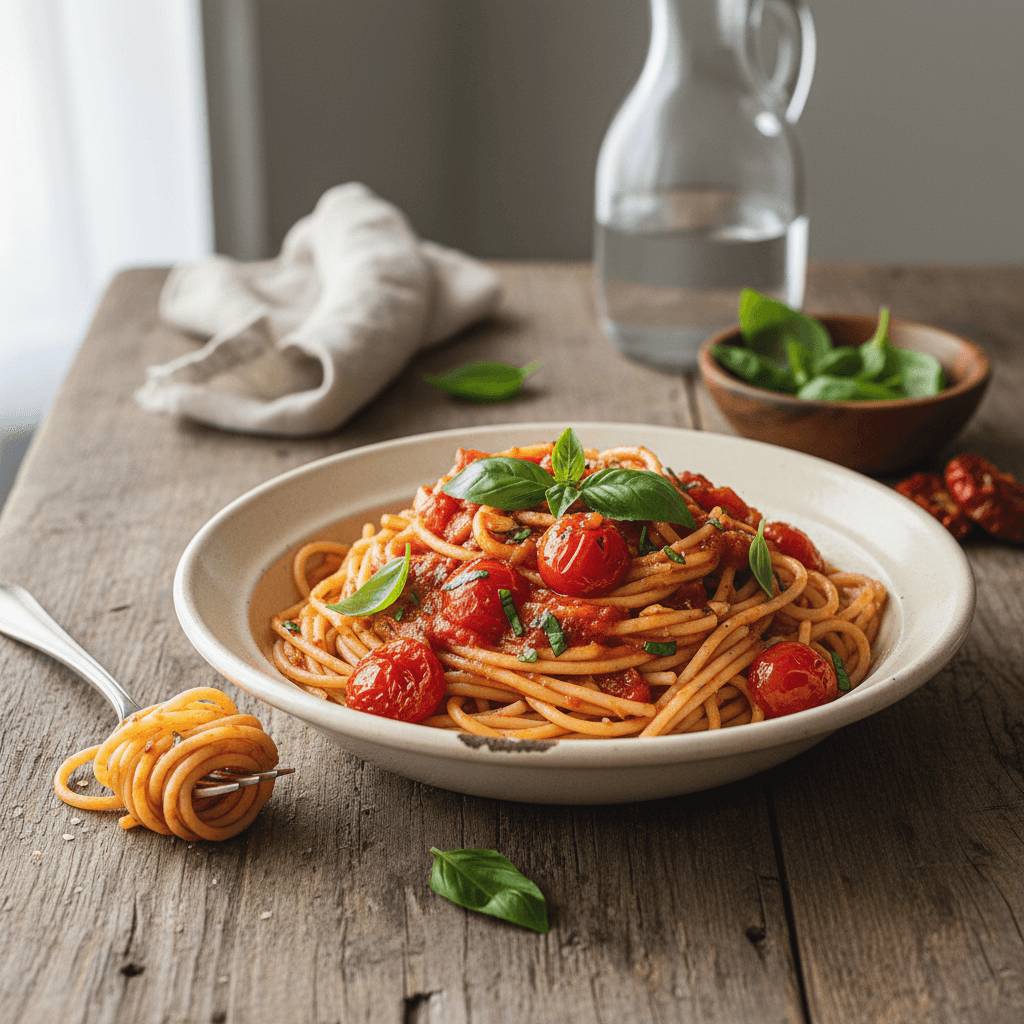 Pâtes à la Tomate Fraîche et Basilic