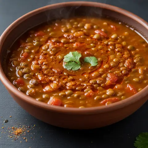 Soupe éthiopienne aux lentilles et berbéré