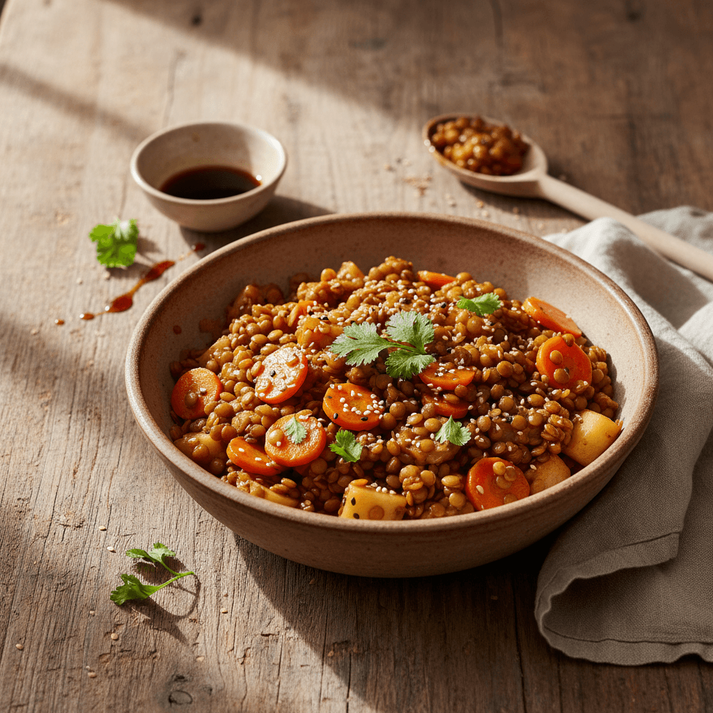 Linsengemüse mit Möhren und Äpfeln