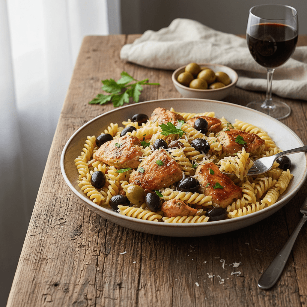 Pasta with Chicken and Olives