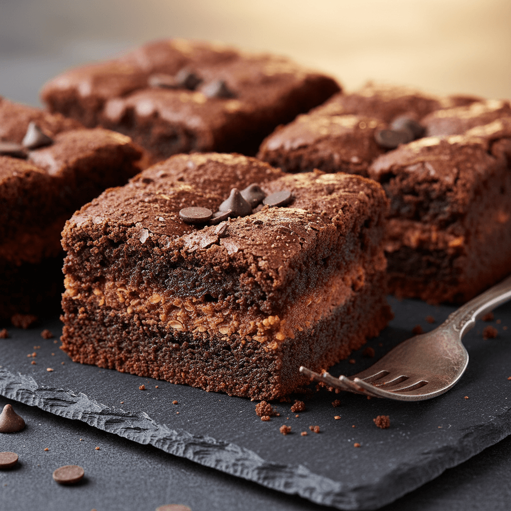 Brownies au chocolat avec cœur de lentilles
