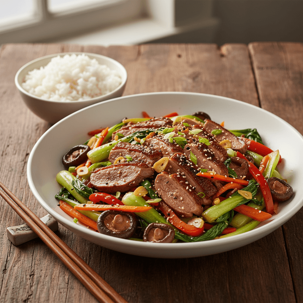 Sautéed Duck with Crispy Vegetables