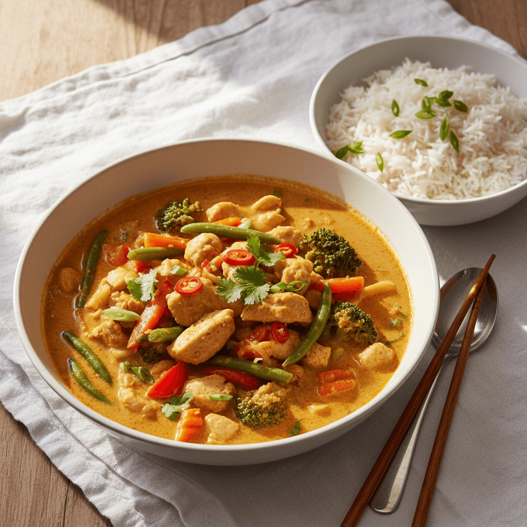 Curry Asiatique au Poulet et Légumes