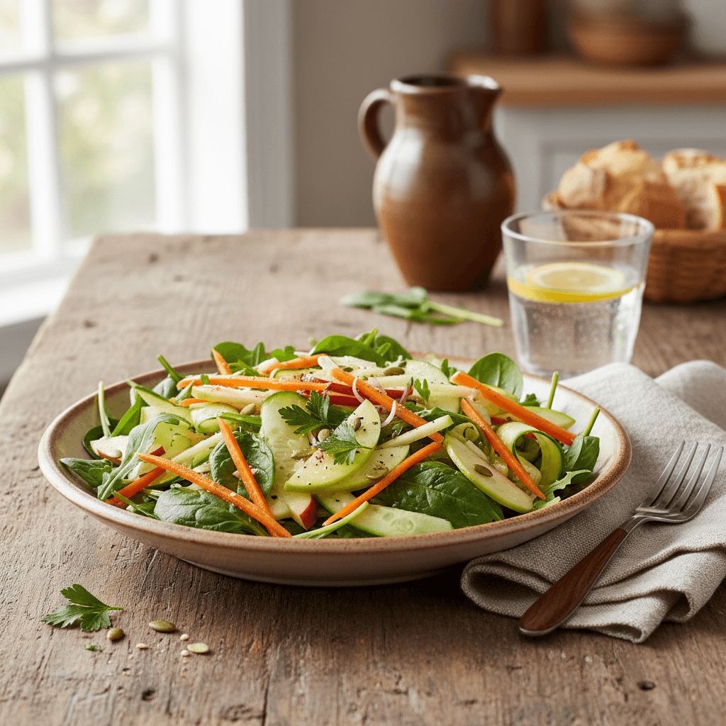 Gemischter Salat mit Äpfeln und Karotten