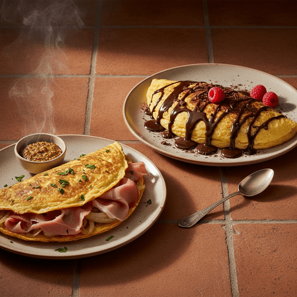 Omelette au Jambon et Chocolat Noir (dessert)