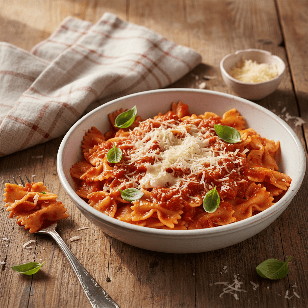 Pasta mit Tomate und Comté