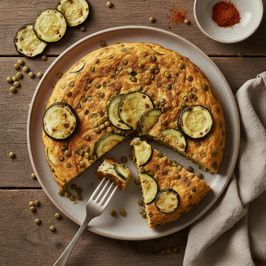 Tortilla espagnole aux lentilles et courgettes
