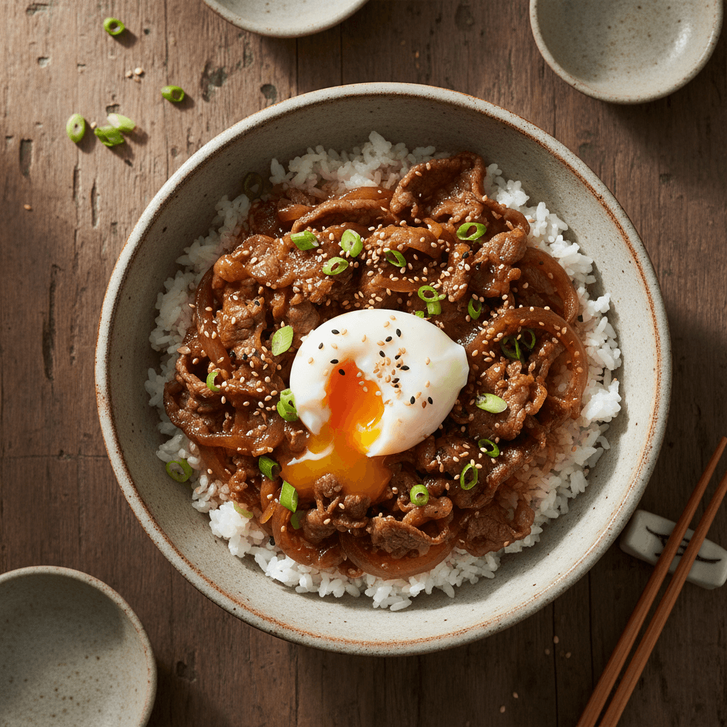 Donburi de Boeuf et Œuf