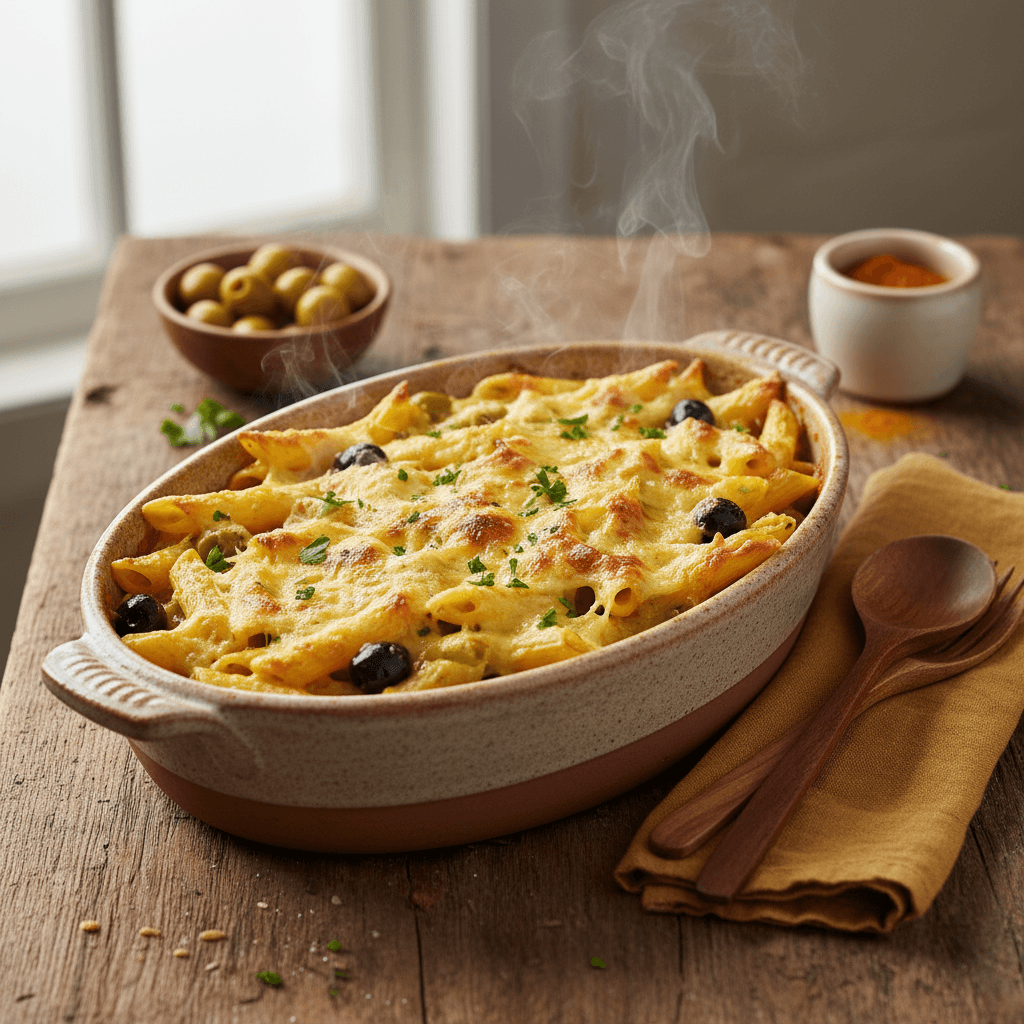 Penne with Olives and Curry