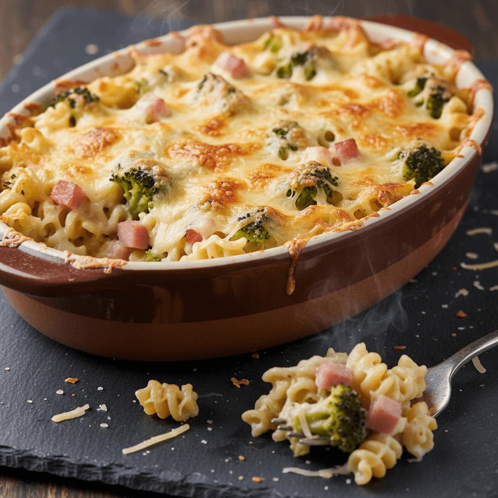 Gratin de Pâtes Jambon Broccoli