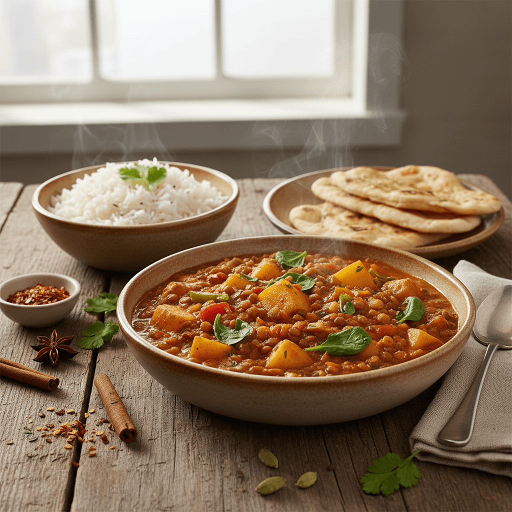 Curry of Potatoes and Lentils