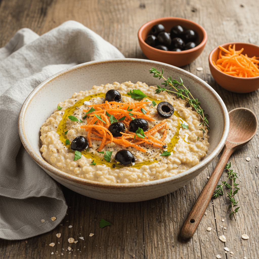Savory Porridge with Carrots and Olives