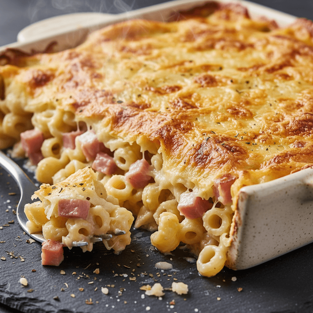 Gratin de Pâtes Jambon-Parmesan