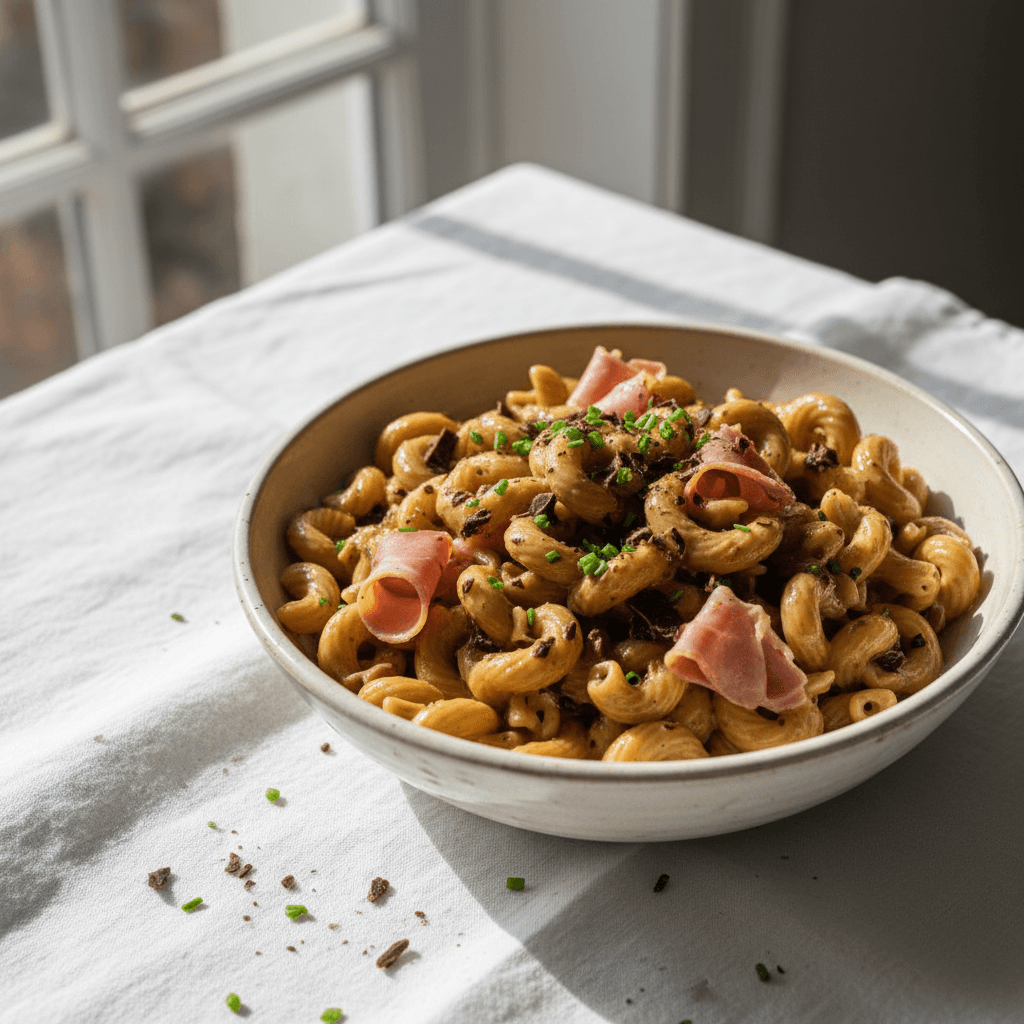 Pâtes à la Crème de Chocolat et Jambon