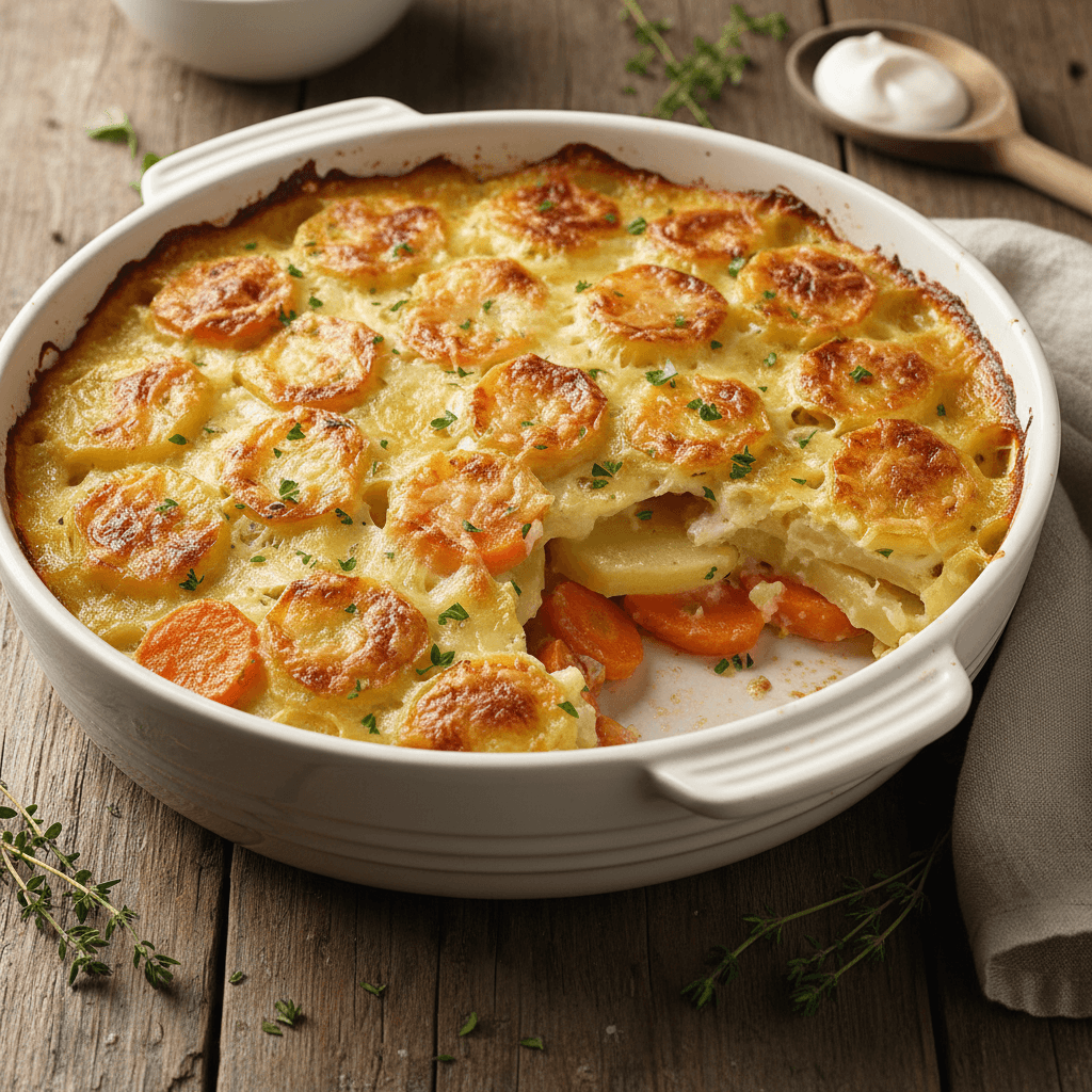 Gratin de Pommes de Terre et Carottes