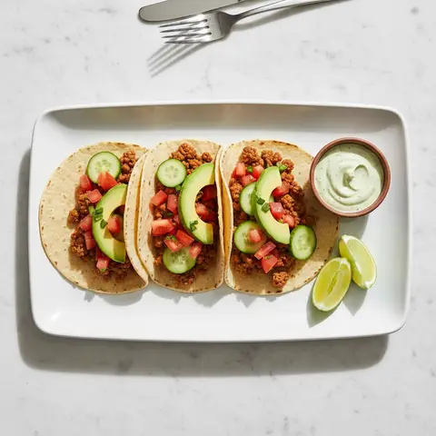 Tacos de viande hachée aux légumes frais