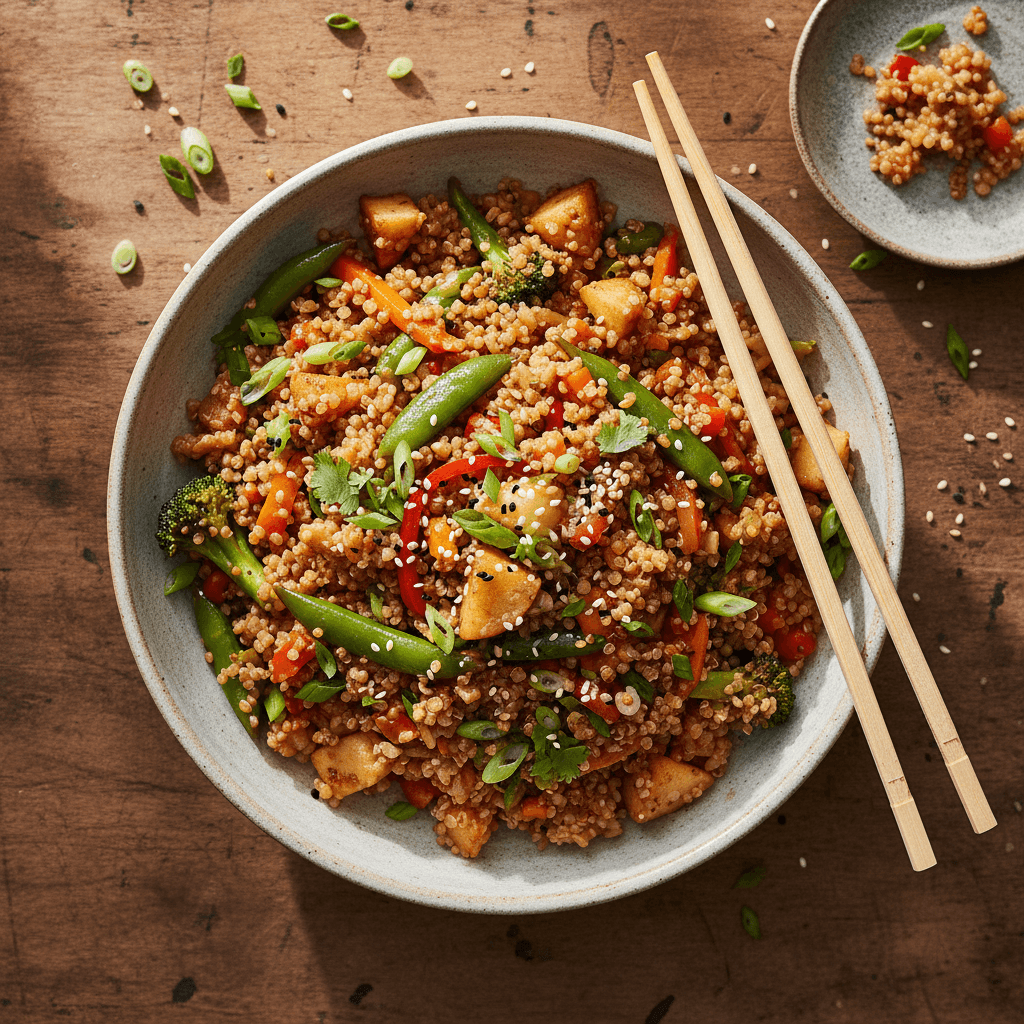 Riz Sauté Asiatique aux Pommes et Quinoa
