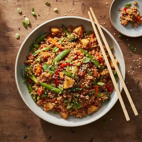 Riz Sauté Asiatique aux Pommes et Quinoa