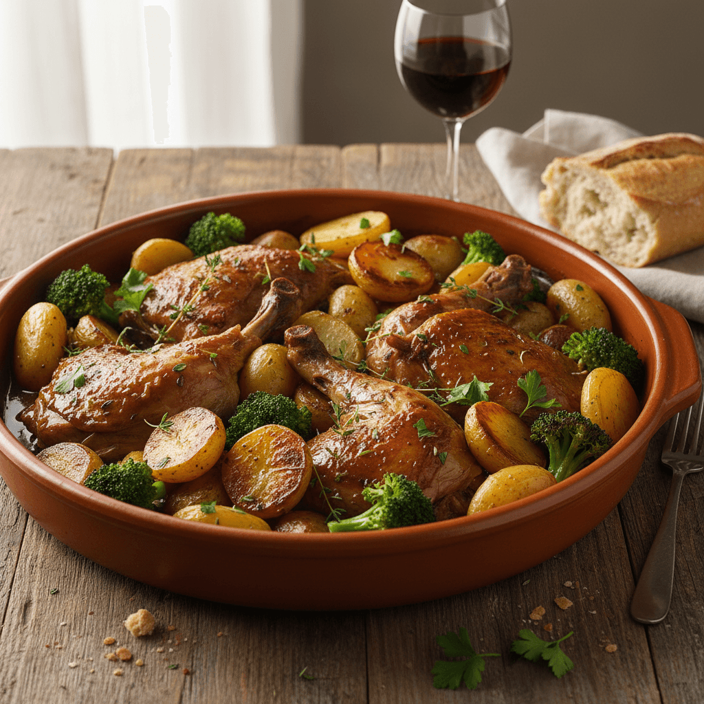 Coq aux Pommes de Terre et Brocoli