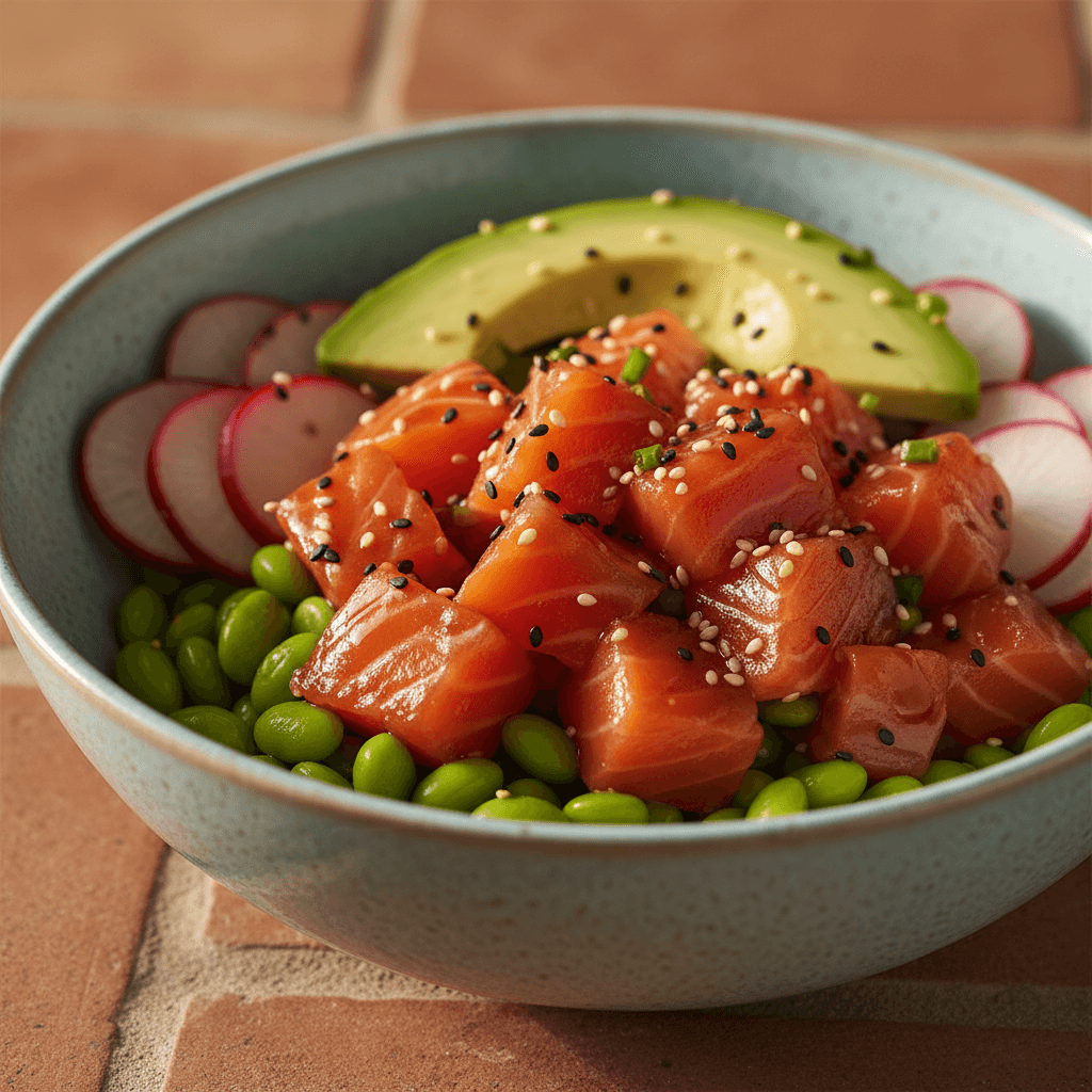 Poké bowl de saumon cru hawaïen